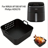 3 piezas/2 piezas/1 pieza, bandeja de silicona para hornear adecuada para freidoras de aire, compatible con modelos Philips HD9270, Nlnja AF180, AF140, con superficie antiadherente, fácil de usar en freidoras de aire, hornos, microondas, etc.