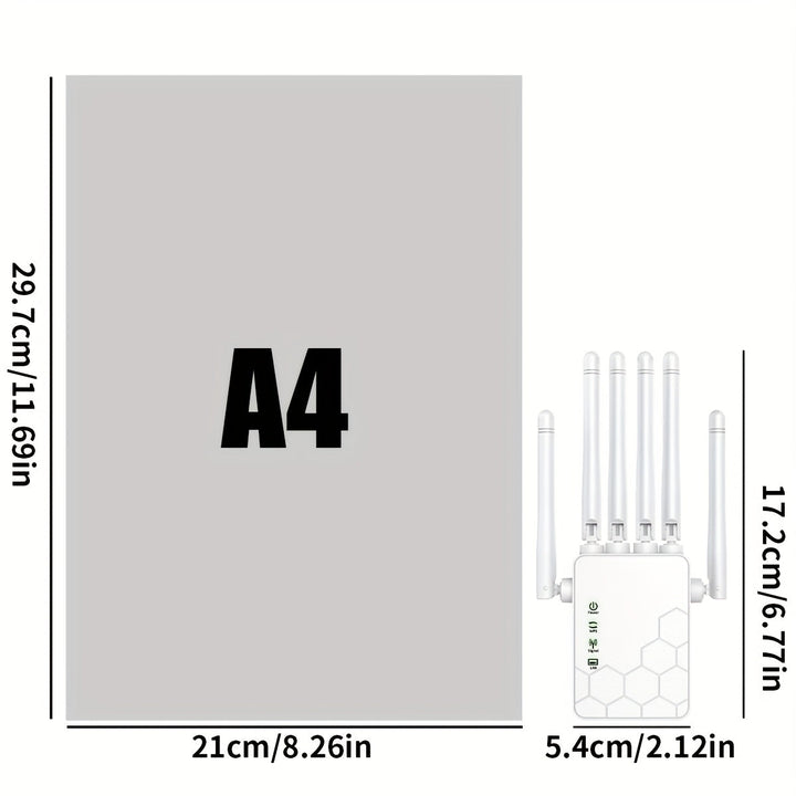 Extensor de señal WiFi potente, amplificador de cobertura, 300 Mbps, con 6 antenas receptoras de alta potencia, modo AP, compatible con puerto Ethernet