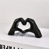 Estatuilla de Corazón Hecha a Mano en Resina - Diseño Clásico de Manos Entrelazadas Dorado, Decoración Elegante para Bodas y San Valentín, Adorno Romántico para Escritorio del Hogar u Oficina, Sin Necesidad de Electricidad