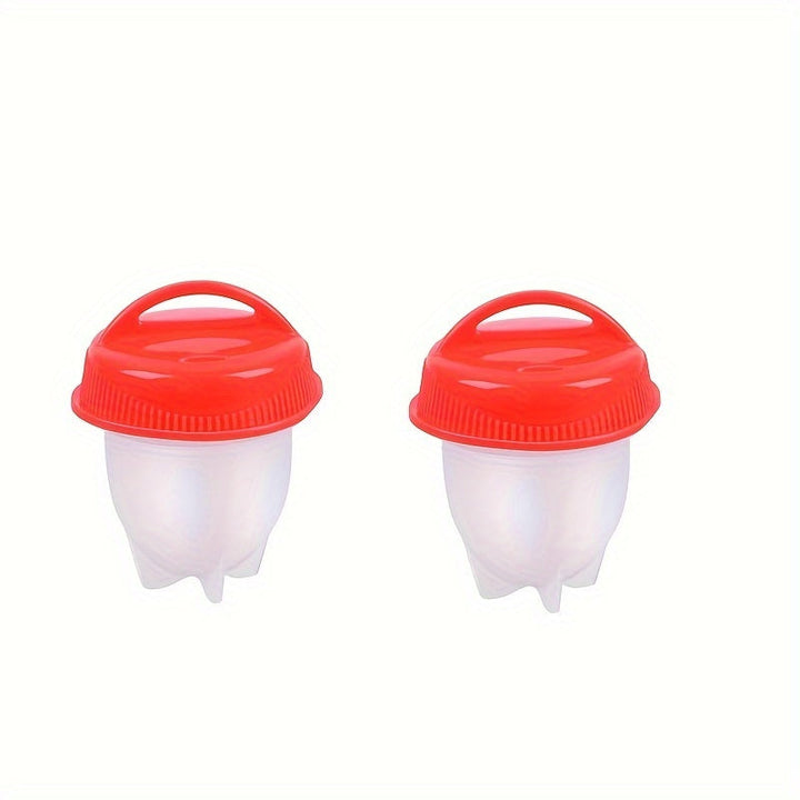 2/5/10 piezas Juego de cocina de huevos de silicona, fabricante de huevos cocidos antiadherentes, tazas de vaporizador resistentes a altas temperaturas, herramienta de cocina sin carga para hervir huevos, contacto con alimentos seguro, utensilios de coci