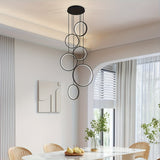 1pc Lámpara de Techo LED Moderna con Diseño Ajustable en Forma de Anillo para Sala de Estar, Dormitorio, Comedor - Ideal para Hogar, Oficina, Restaurante, Vestíbulo de Hotel, Salón de Exposiciones - Con Cableado Fijo