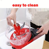 Picadora de Verduras Manual, Triturador de Ajo, Procesador de Alimentos Multifuncional de Plástico para Esenciales de Cocina en Autocaravana