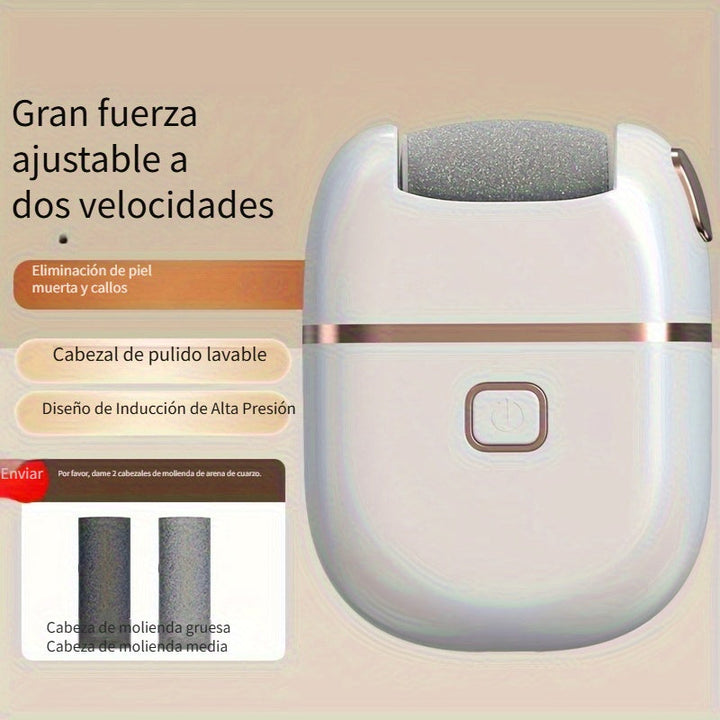 Modelo de carga USB, limpiador de pies con 6 cabezas de repuesto, tres molinillos, ajustes de velocidad de 2, rápida eliminación de cera vieja, un gran regalo para familiares y amigos.