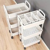 Carro de Almacenamiento Rodante de Tres Niveles - Organizador Multiusos Blanco y , Adecuado para Cocina, Baño, Dormitorio - Diseño en Plástico Grueso, Estantería Móvil Ahorradora de Espacio, Carrito de Cocina