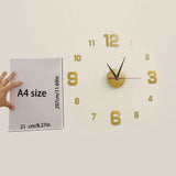 Reloj de pared 3D de estilo nórdico silencioso, 15,75 x 15,75 pulgadas con manos luminosas - Fácil de instalar, alimentado por batería, perfecto para sala de estar, dormitorio, decoración de oficina