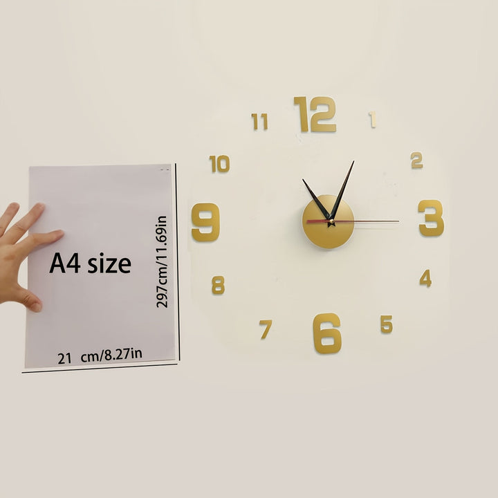 Reloj de pared 3D de estilo nórdico silencioso, 15,75 x 15,75 pulgadas con manos luminosas - Fácil de instalar, alimentado por batería, perfecto para sala de estar, dormitorio, decoración de oficina