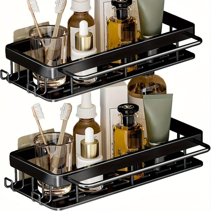 Estantes de baño sin taladro, estantes de ducha para champú, cosméticos y almacenamiento de jabón, caja de almacenamiento de ahorro de espacio, fácil de instalar, estantes de utilidad