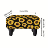 Taburete pequeño con diseño de crisantemo, taburete cuadrado de lino suave, taburete bajo para cambiar zapatos para uso doméstico.