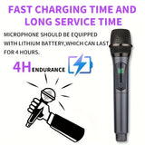 Micrófono inalámbrico YAMNWEO, micrófono inalámbrico UHF recargable con receptor, 160 pies, negro