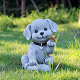 Escultura de perro con energía solar, estatua decorativa independiente de resina para jardín, patio, césped, regalo único de inauguración de la casa para mujeres y mamás, decoración navideña y de Acción de Gracias para exteriores con temática de perros,