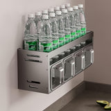 1pc Set de almacenamiento de especias para montaje en pared - Aluminio duradero, instalación sin taladro, incluye contenedores y frascos para cocina y comedor, acabado pulido, frasco de especias