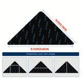 12pcs/32pcs/34pcs Fijador Avanzado Antideslizante para Alfombras, Pegatina Antideslizante Lavable de Doble Cara - Negro, Adecuado para Alfombras de Salón, Comedor y Baño - Evita Deslizamientos y Bordes Rizados