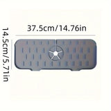 Alfombrilla de captura de agua de grifo de silicona - Guarda escurridor de fregadero sin electricidad absorbente con drenaje, protector de mostrador de cocina impermeable y fácil de limpiar