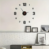 1 reloj de pared de acrílico moderno, reloj grande silencioso con números 3D, corona plana redonda, operado por batería (AA), ideal para decoración de salón y dormitorio
