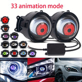 1 pieza/par de luces decorativas para auto con diseño de ojos de diablo, 33 patrones, actualización nueva, 9-36V, ideal para motocicletas, SUVs, regalos, decoración de fiestas, personalización DIY, decoración automotriz atractiva