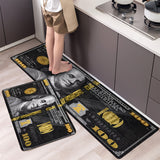 1pc, Alfombra antifatiga de poliéster con figura negra y dinero, alfombra suave y acogedora de 100 dólares, para entrada, alfombra de dormitorio, sala de estar, sala de lectura, alfombra de lavandería, pasillo.