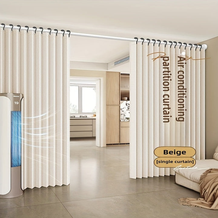 Cortina divisoria plegable estilo bohemio para sala de estar GRANEAT - Sin varilla, tela de poliéster blanca, diseño de privacidad, cortina para puerta para todas las estaciones, ideal para separar espacios en hogares y alquileres