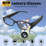 1 par de gafas inteligentes, 1080P alta definición, gafas de video para deportes al aire libre, gafas de foto portátiles, ideales para ciclismo, grabación de conferencias, etc., con tarjeta de memoria de 32G/64GB.