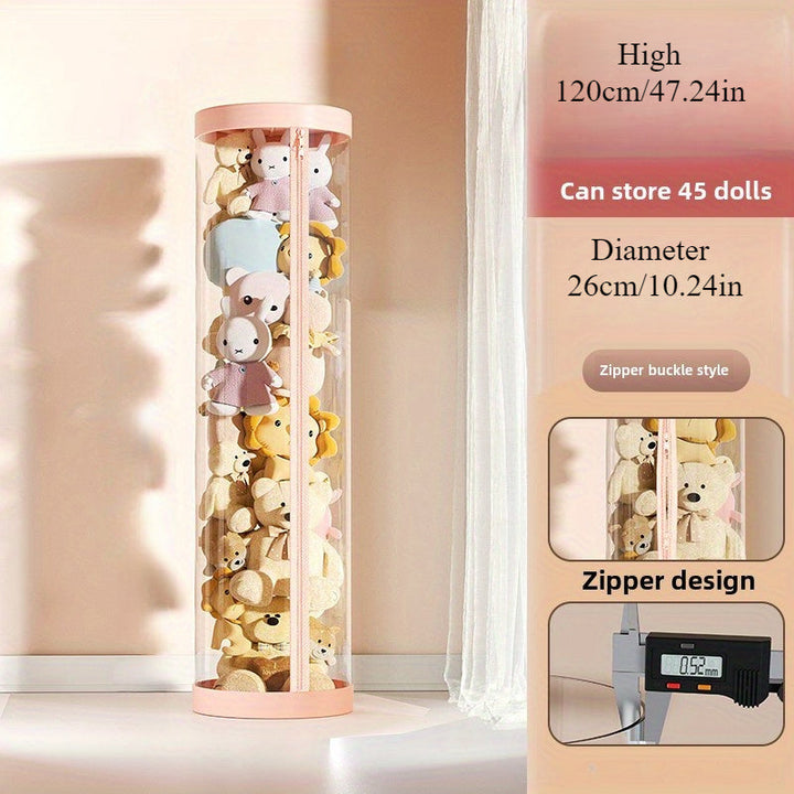 Cubo de almacenamiento grande para muñecas de peluche, cesta de muñecas de gran tamaño, contenedor de almacenamiento de juguetes y caja transparente para almacenamiento de ropa.