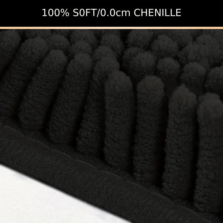 2pcs Alfombra de Baño de Chenilla, Alfombra de Baño Rectangular en Forma de U, Alfombra de Peluche Esponjosa para Baño, Absorbente y Antideslizante, Decoración de Baño