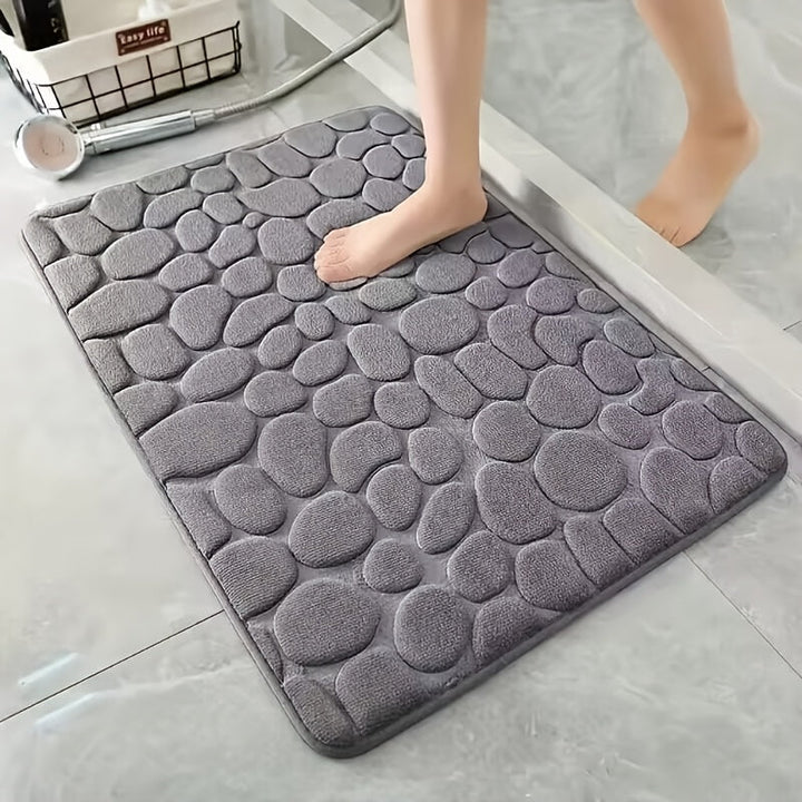 1 alfombra de baño de espuma con memoria, suave al tacto y de secado rápido, antideslizante, lavable a máquina, respaldo de poliéster, ligera y cómoda, ideal para baño, ducha o uso en interiores, fácil de limpiar y mantener