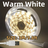 Tiras de Luz LED USB de Fácil Instalación - Alta Luminosidad, Cortables a Medida, Opciones de Blanco Cálido y Frío para Dormitorio, Cocina, Retroiluminación de TV, Flexibles, Adhesivas, Iluminación Nocturna, Decoración DIY