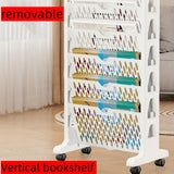 1pc Estantería Rodante de Plástico Blanca con Ruedas - Estante de Almacenamiento de Pie para Oficina, Estudio y Organización del Hogar