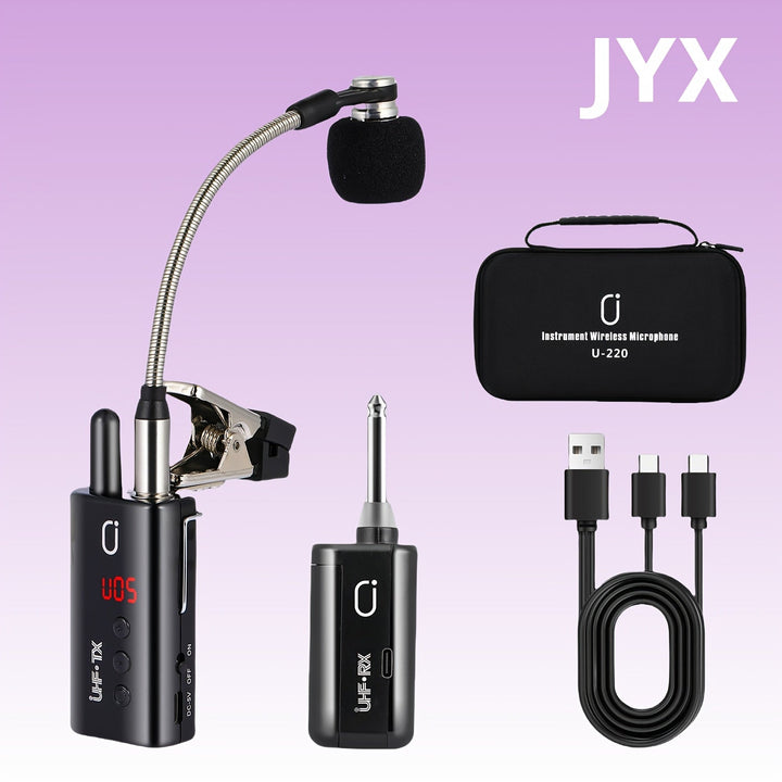 Artículo Más Vendido de 2025: Micrófono sin varillas UHF para Saxofón, Sistema Transmisor y Receptor Recargable Plug & Play con Diseño Clip-On para Saxo y Trompeta, Distancia de Transmisión hasta 48.77 metros, Adecuado para Saxos Alto, Tenor y Barítono,