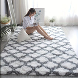 Alfombra rectangular de peluche ultra suave, antideslizante y lavable a máquina, para decoración de dormitorio, sala de estar y sala de juegos