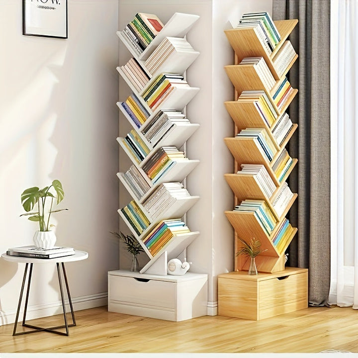 Estantería de Árbol Independiente de Gran Capacidad - Organizador de Oficina y Hogar Fácil de Montar, Estante de Pie