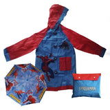Combo Impermeables Niños Spider man + Sombrilla + Silbato + Estuche GRATIS!