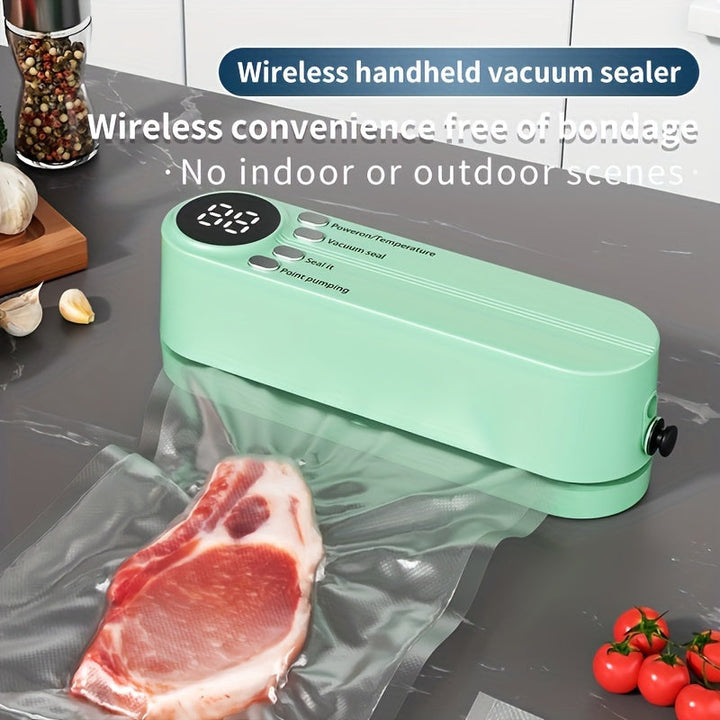Sellador al Vacío Portátil Recargable por USB con Bolsas Herméticas y Bomba de Sellado Rápido Incluida – Diseño Compacto para Conservar Alimentos como Bocadillos, Carne, Frutas, Verduras, Máquina Selladora al Vacío