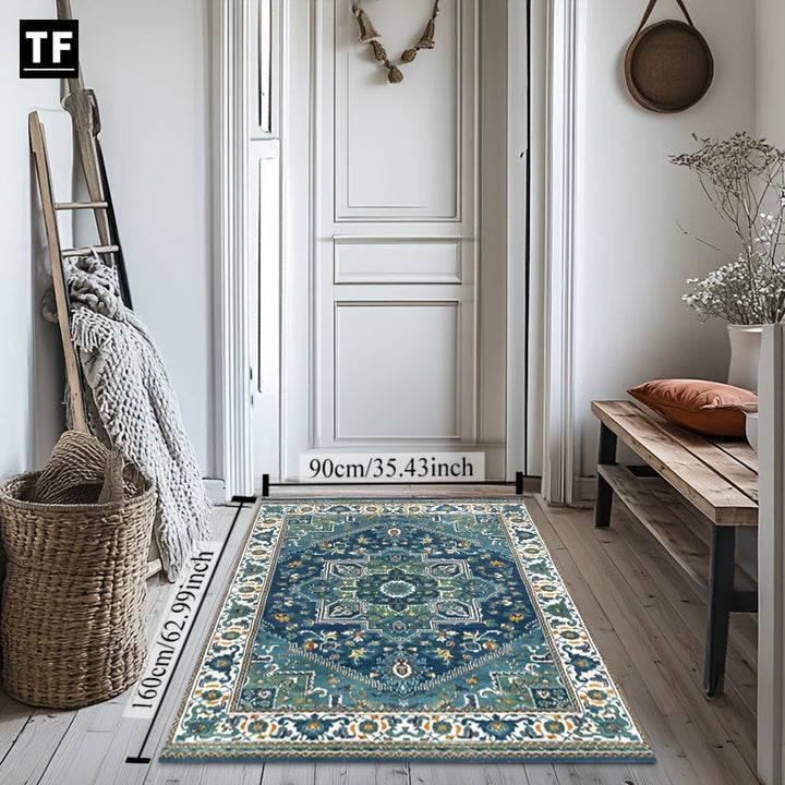 1 alfombra estilo barroco persa árabe TAYAGXG, 100% poliéster, antideslizante, lavable a máquina, tejido plano, rectangular, para sala, dormitorio, comedor o entrada - decoración temática
