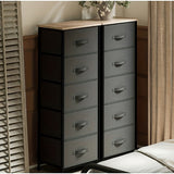 3-5 cajones de armario, caja de almacenamiento con estantes para ropa, estructura metálica y tablero de madera, almohadillas antideslizantes reforzadas, ideal para salón y pasillo