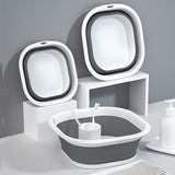 Baño de pies plegable, recipiente de pies portátil con tapa, masajeador de pies plegable, bañera de masaje de puntos de acupuntura, adecuado para baño, sala de estar, dormitorio, elección perfecta de regalo para 11 festivales.