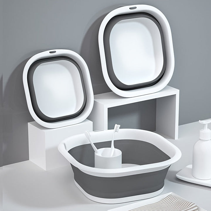 1pc Bañera Plegable para Pies con Masaje de Acupuntura - Cubo Portátil y Plegable, Diseño Manual en Plástico Duradero, Ahorro de Espacio para Baño, Sala o Dormitorio, Tubería para Remojar Pies, Rutina de Autocuidado, Almacenamiento Compacto, Construcción