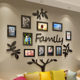 Adhesivos de pared tridimensionales en forma de árbol para marco de fotos creativo, decoración de fondo para comedor, entrada del salón y dormitorio