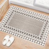 Tapete de bienvenida con diseño gris simple, resistente y lavable a máquina, antideslizante, ideal para salas, dormitorios y áreas de lectura, tapete para sala