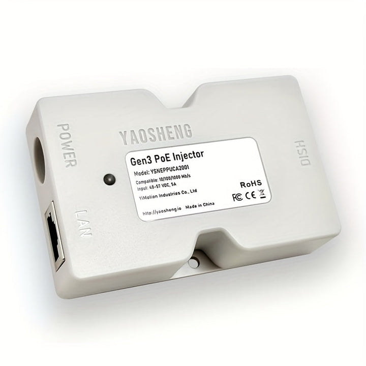 YAOSHENG Gen 3 V4 Adaptador Ethernet PoE Starlink SPX de 250W 2 en 1 con Cable Integrado - 135W, Compatible con HomeKit, Protección contra Sobretensión y Sobreintensidad para Cámaras IP, APs Inalámbricos, Alimentación Red para Dispositivos, Equipo Modern
