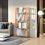 1 estante de bambú ajustable de 4-6 niveles, diseño independiente, adecuado para el hogar, sala de estar o cocina, ahorrador de espacio, duradero, elegante y fácil de montar.