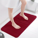 Alfombra de Baño Antideslizante a Rayas - Lavable a Máquina, Suave Vellón de Coral, Perfecta para Sala de Estar, Dormitorio y Pasillo, 1pc, Baño