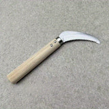 Cuchillo de jardín con filo de 30 grados, hoja de acero inoxidable y mango de madera - Herramienta de jardinería ergonómica para podar, rastrillar, cortar raíces - Diseño duradero y resistente a la herrumbre, no necesita batería, herramienta de jardinerí