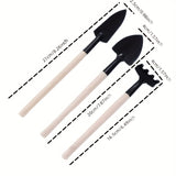 Juego de Herramientas de Jardinería Portátiles de 3 Piezas, Mini Herramientas para Jardín