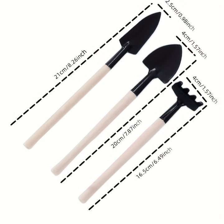 Juego de Herramientas de Jardinería Portátiles de 3 Piezas, Mini Herramientas para Jardín