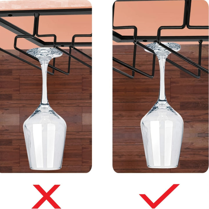 1 pieza de soporte de vino colgante de hierro forjado con seis ranuras, diseño creativo de Eurocup, decoración de bar en casa al revés, organizador que ahorra espacio para vasos de vino estándar, accesorio de bar