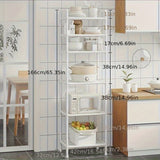 Estante de almacenamiento de cocina de 6 niveles, negro/ blanco, con marco de metal, estante multifuncional independiente para baño, garaje, sala de estar, estante extraíble, no requiere ensamblaje, solución de almacenamiento de cocina | Estante de cocin