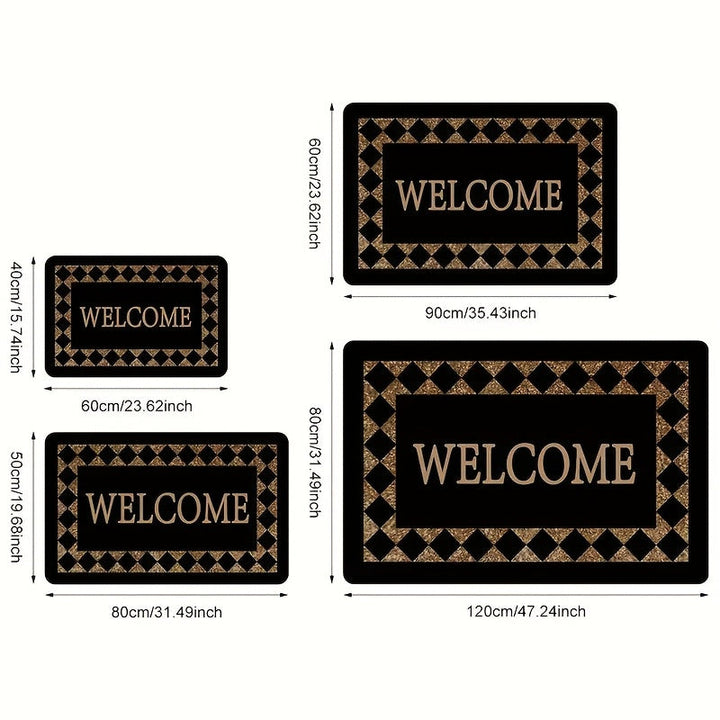 Alfombra de Bienvenida para Puerta 1 pieza, Material de Terciopelo, Base Antideslizante en la Parte Trasera, Adecuada para Puertas de Entrada, Dormitorios, Cocinas y Baños, Tapetes Decorativos Multizona