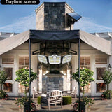 Iluminación solar IP54 - Negro, luces LED multiusos con control remoto para hogar, jardín, garaje y almacén, batería de litio, montaje semienterrado, material de polipropileno, iluminación de jardín | Luces LED con control remoto | Diseño plegable