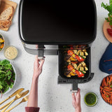 1 bandeja de horno de silicona para freír en aire, apta para bandejas de 4,5 litros, bandeja de horno reutilizable, bandeja de pizza antiadherente