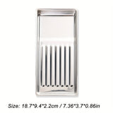 Plato de almacenamiento de desinfección para herramientas de manicura de acero inoxidable cuadrado, adecuado para estudios de tatuaje, salones de uñas DIY BT